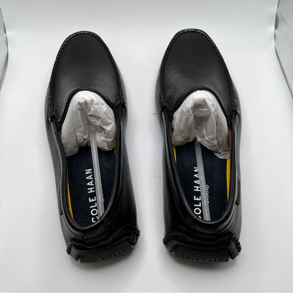 NWOB Men's Cole Haan Grand+ Venetian Driver size 8 wide black leather loafers - Picture 6 of 8